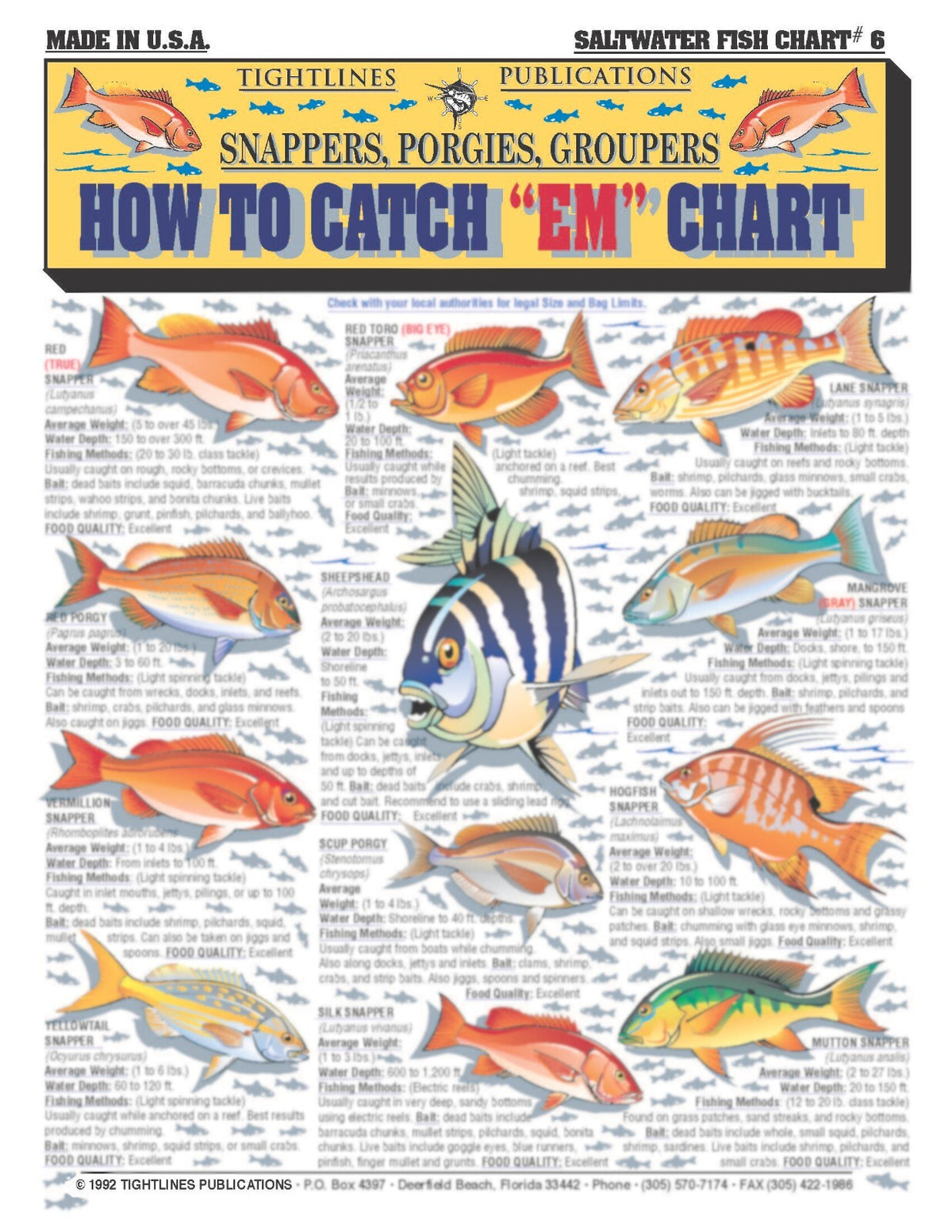 Saltwater Fish Identification Set Waterproof Quick Reference Guide for Anglers