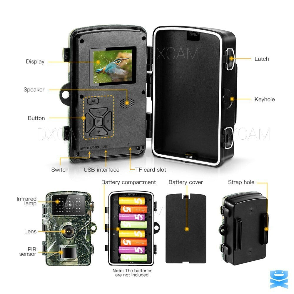 Wildlife Trail Camera 1080P Night Vision Waterproof Motion Activated