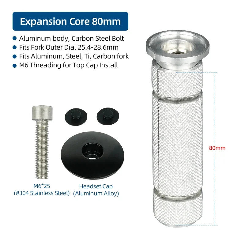 Bike Compression Plug Headset Expander Bolt for 1-1/8 Inch Carbon Forks