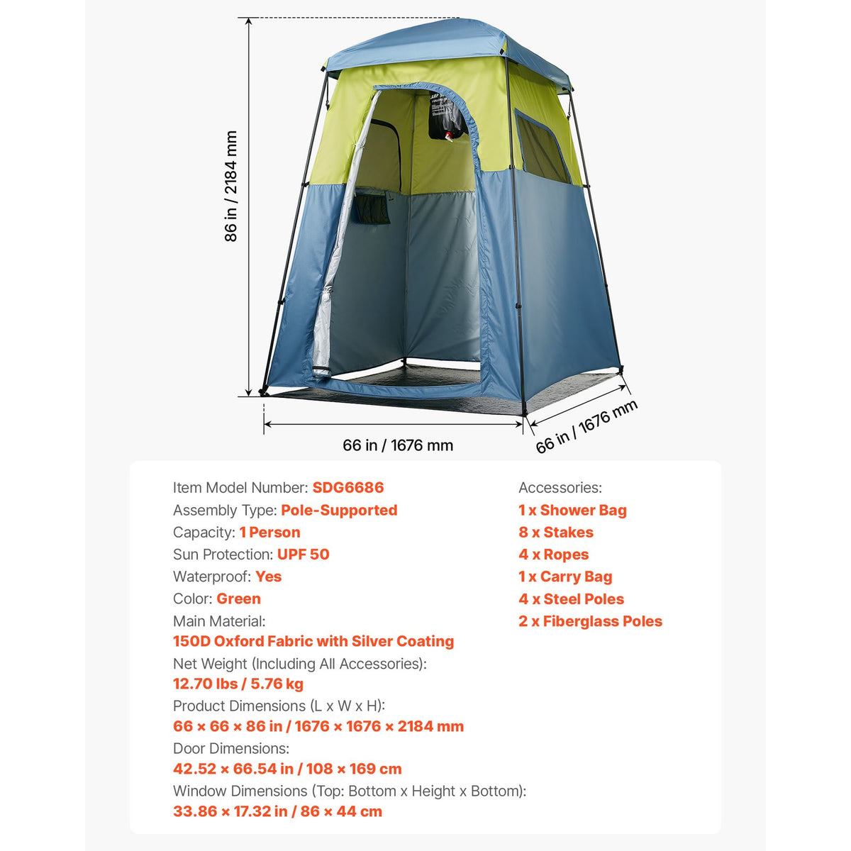 Portable Privacy Shower Tent for Camping and Outdoors