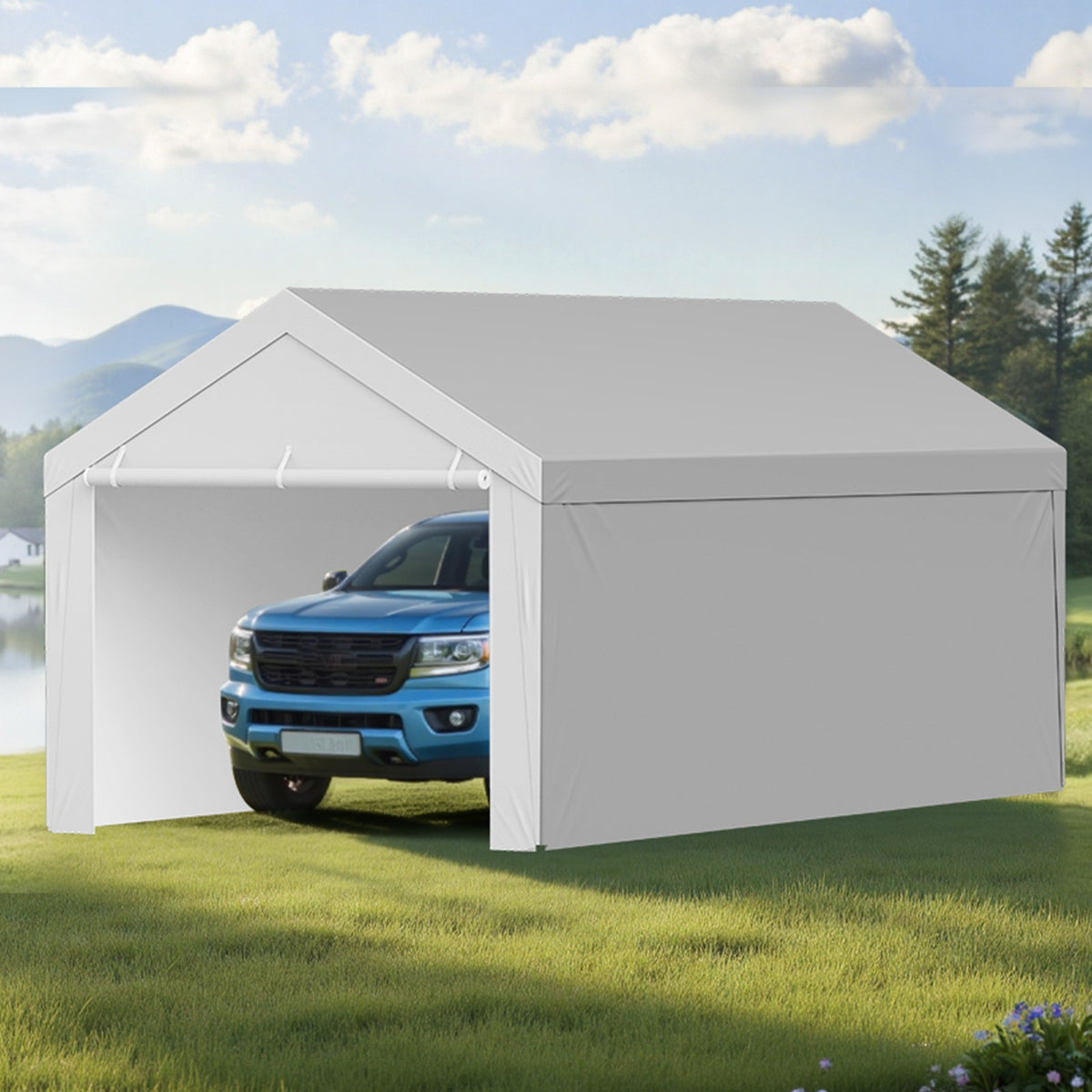 13x20ft Carport Replacement Canopy Cover with Sidewalls - Waterproof & Wind-Resistant