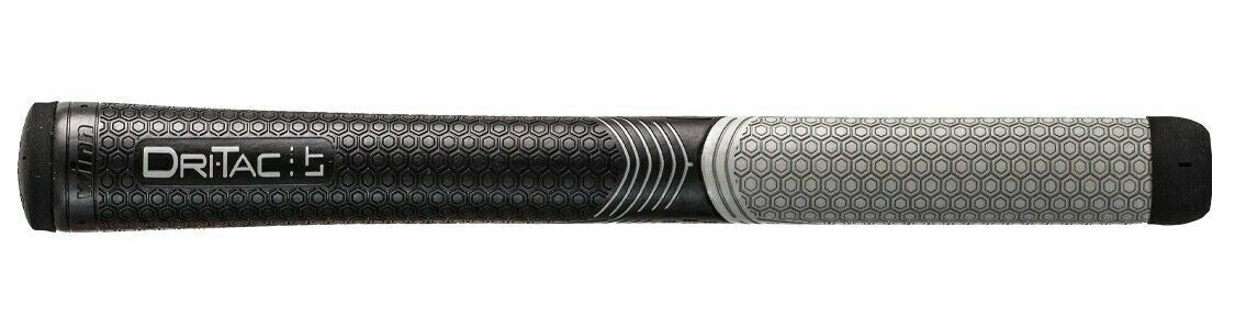 Golf Grip Set of 9 Oversize Dri-Tac LT Less Taper Black Gray for Arthritis Comfort