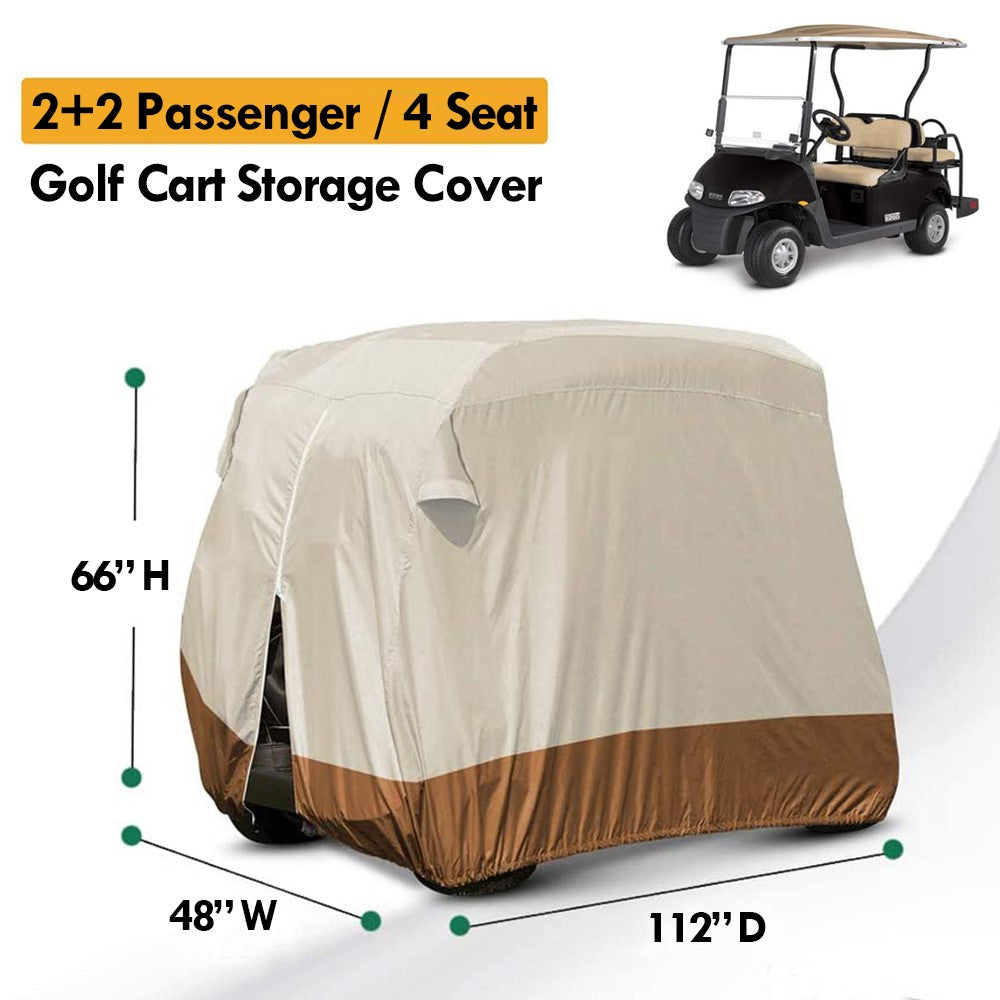 Waterproof 4 Passenger Golf Cart Cover 420D Heavy Duty for EZGO Club Car Yamaha