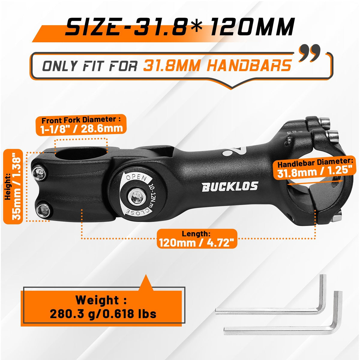 Adjustable Mountain Bike Stem 31.8mm Handlebar Riser 100/110/120mm