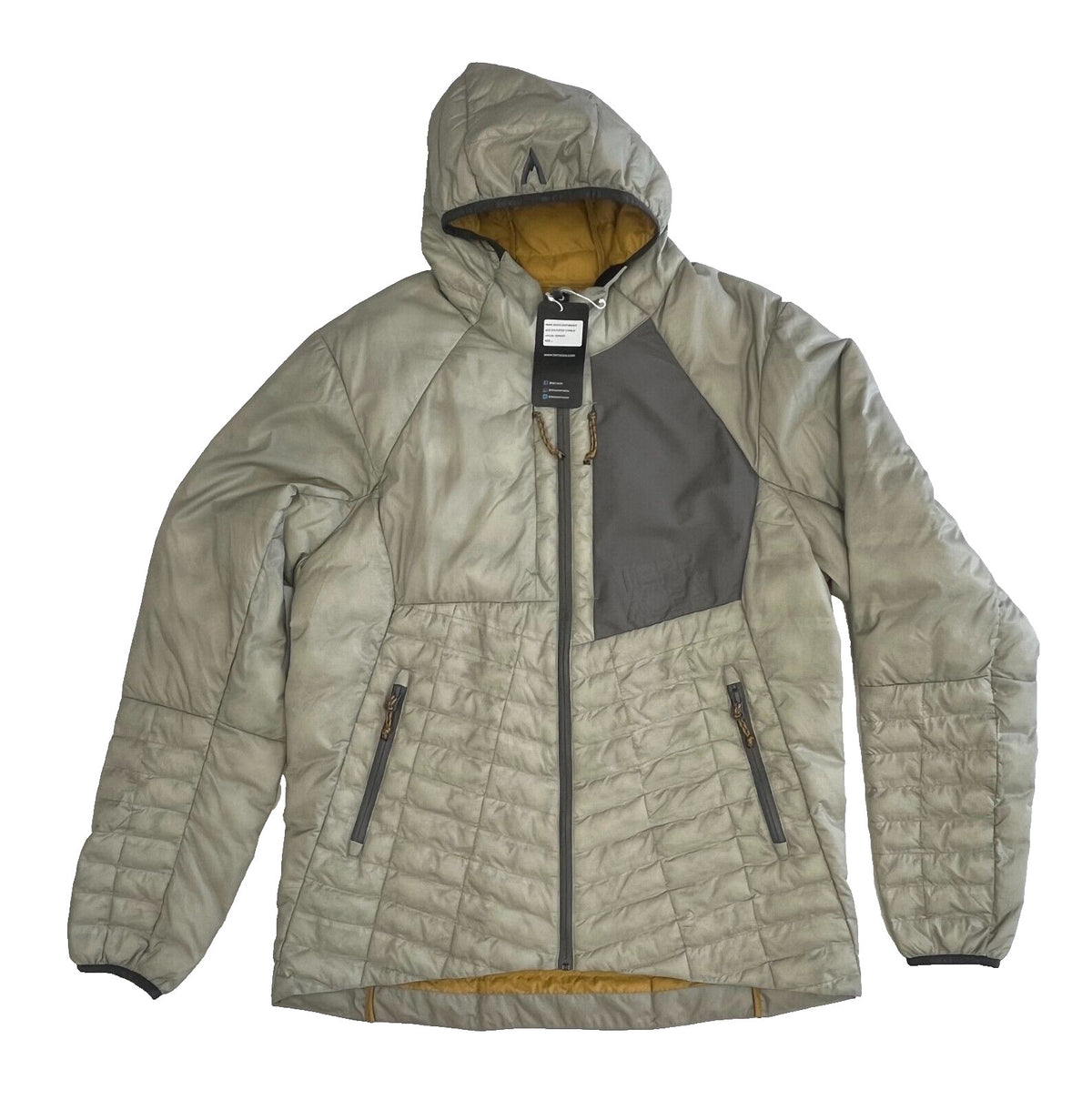 Men's Puffer Winter Ski Jacket - Gray Quilted Insulated Coat with DWR