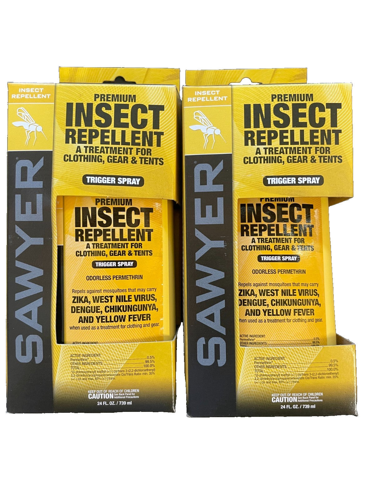 2 Pack Sawyer Insect Repellent 24fl Oz for Clothing Gear & Tents - Outdoor Safety