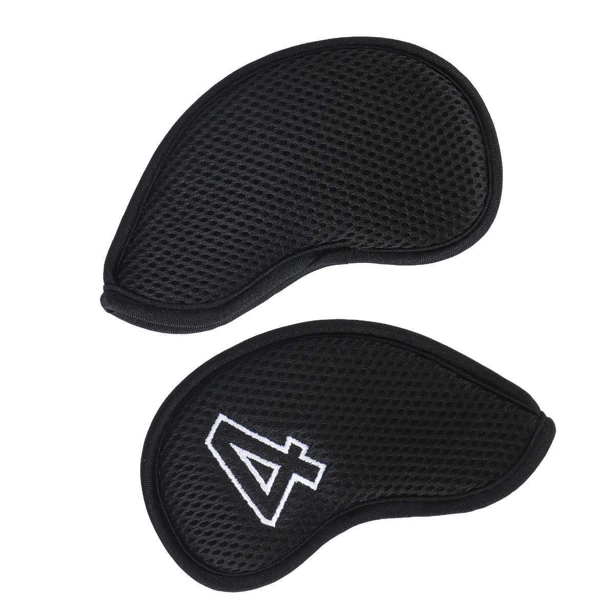 10-Pack Golf Club Head Covers Set - Mesh Cotton Padded Irons Black
