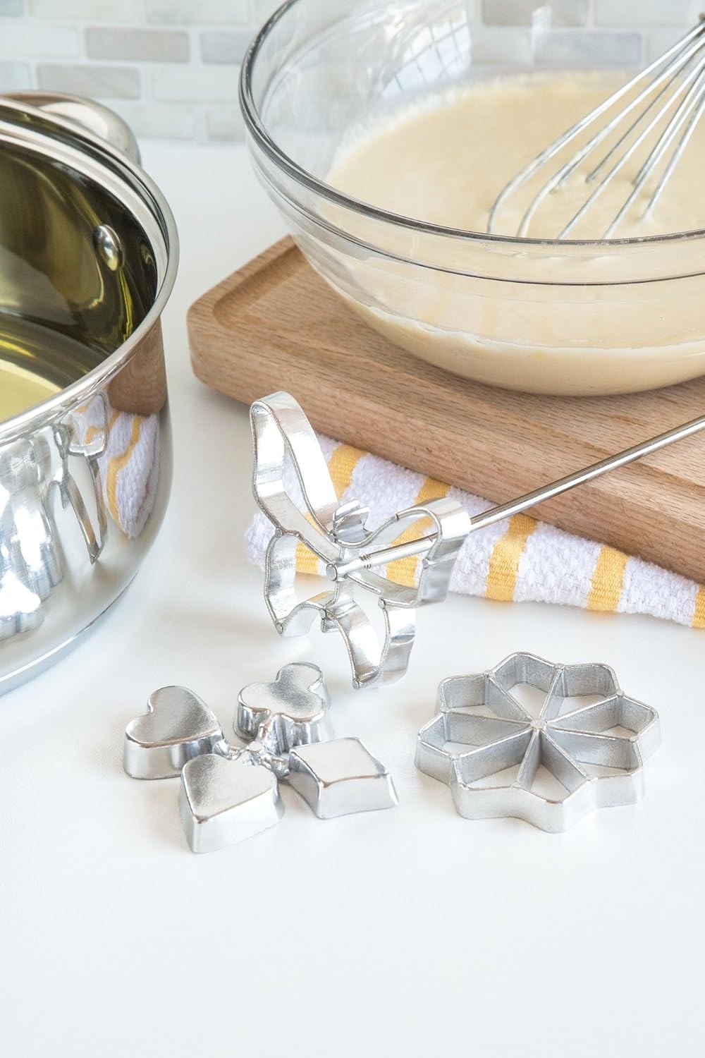 4-Piece Rosette Iron Set for Scandinavian Cookie Baking - Cake & Pastry Tools