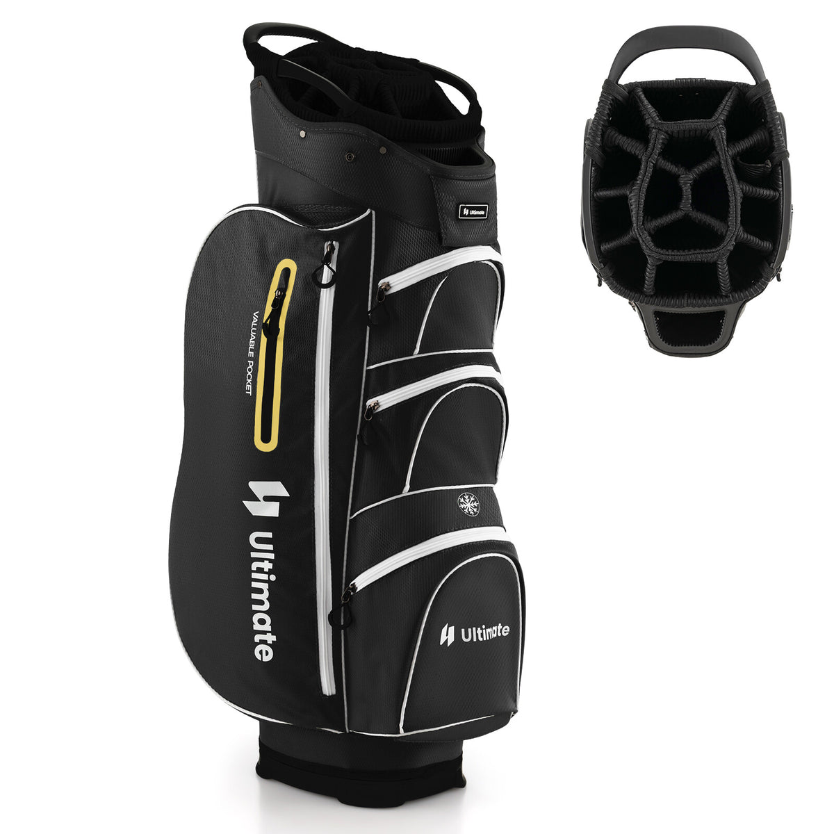 Lightweight Golf Cart Bag with 15-Way Top Dividers and Multiple Pockets | Fits All Variants
