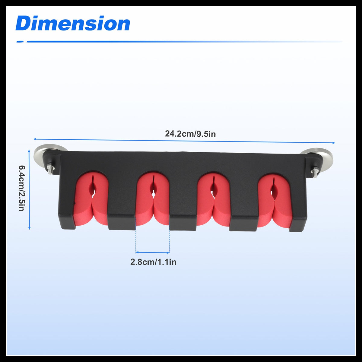 Magnetic Fishing Rod Holder 4-Rod Rack for Car Boat Wall Mount Red