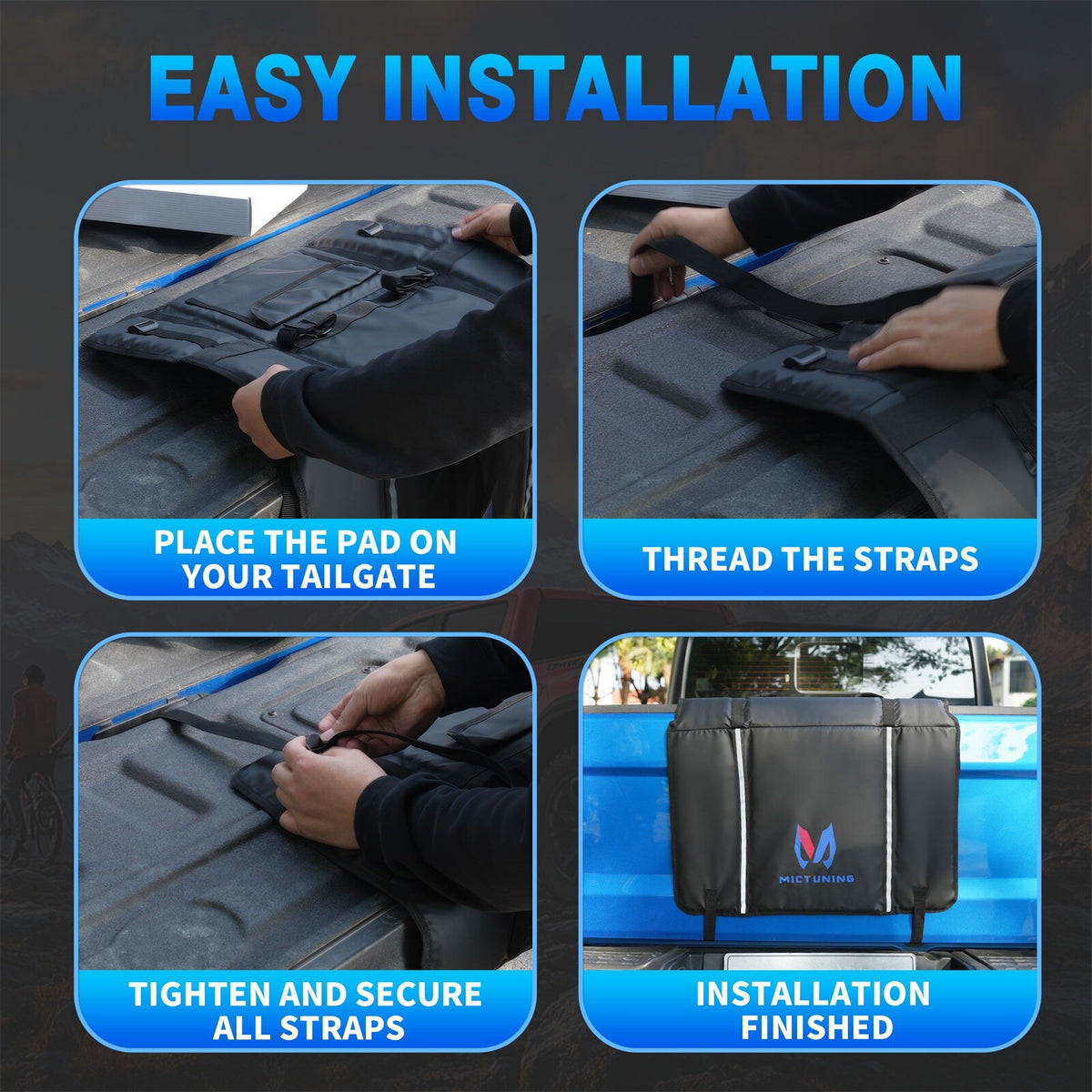 Tailgate Bike Pad for Mountain Bikes - Truck Bed Protector Cover