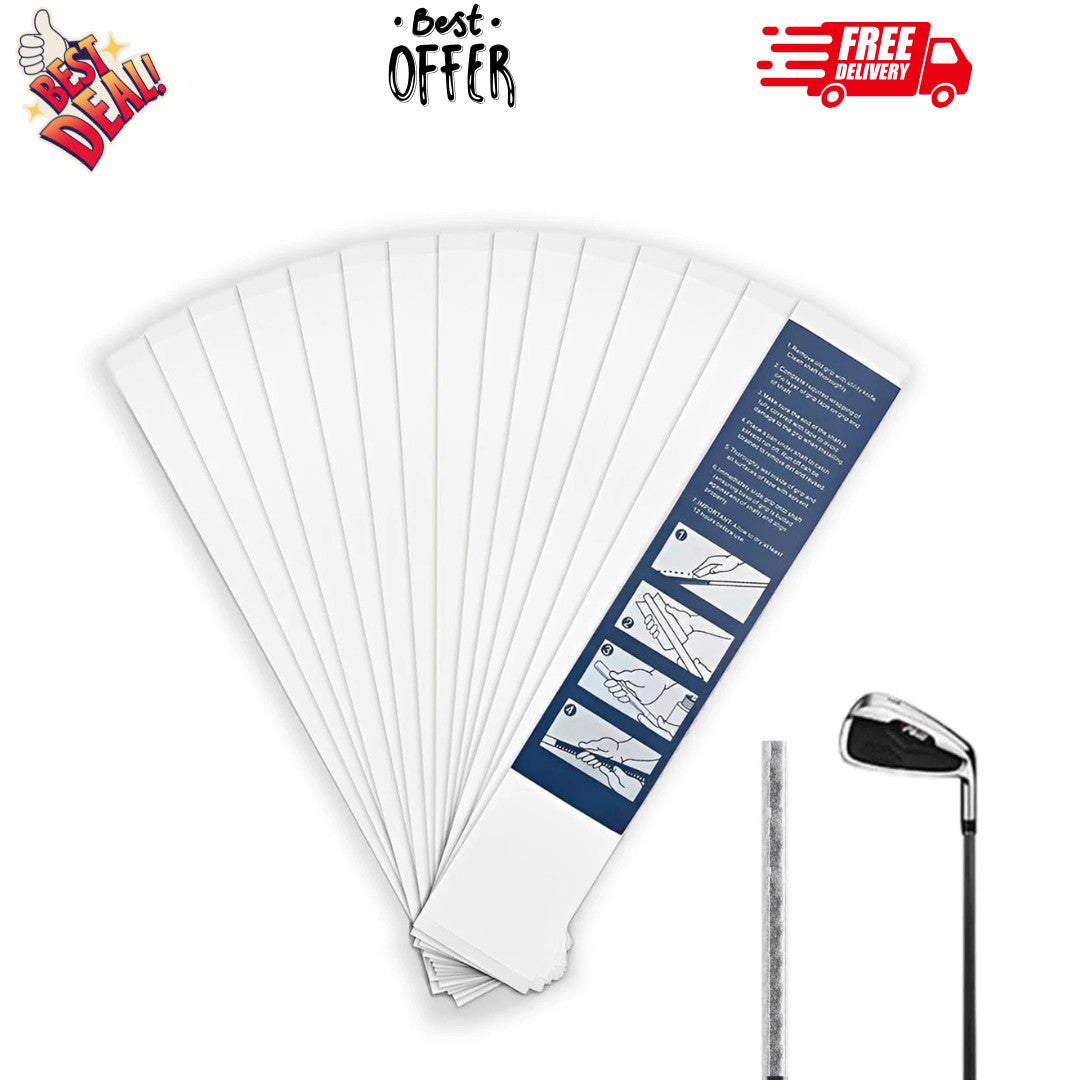 Golf Grip Kit 15-PCS Regripping Tape with Double-Sided Adhesive, 2x10 White