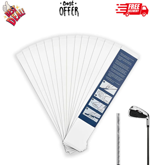 Golf Grip Kit 15-PCS Regripping Tape with Double-Sided Adhesive, 2x10 White