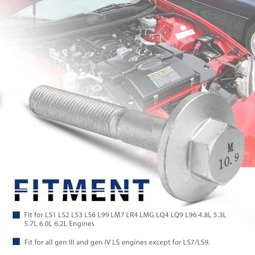 GM LS Harmonic Balancer Crank Bolt for Gen III/IV Engines - High-Strength Steel