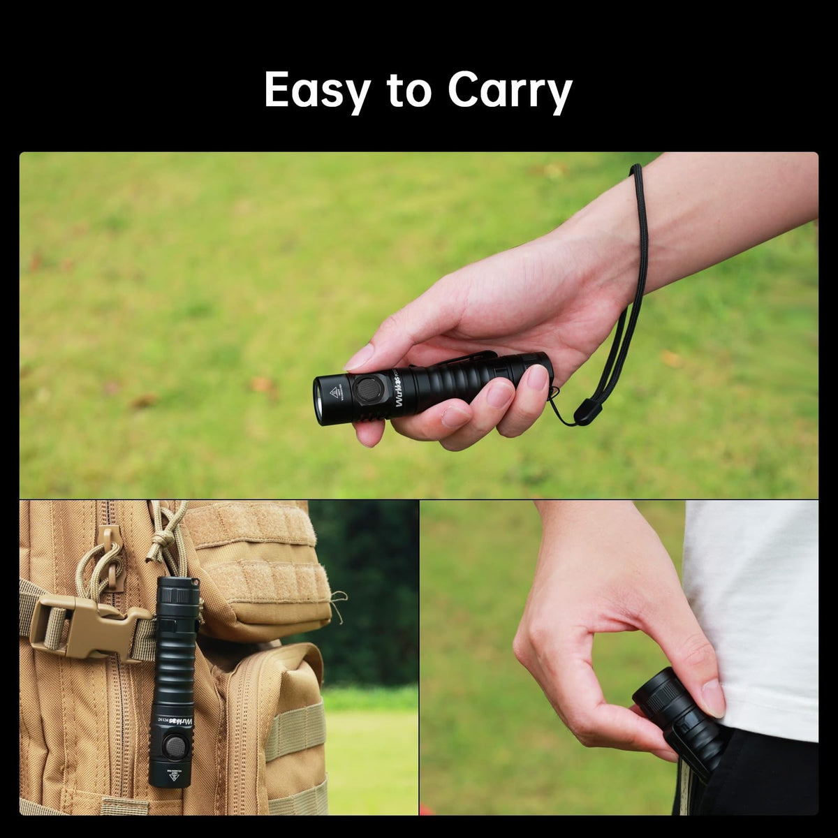 Rechargeable LED Flashlight 1200LM Waterproof IP68 with Magnetic Tail