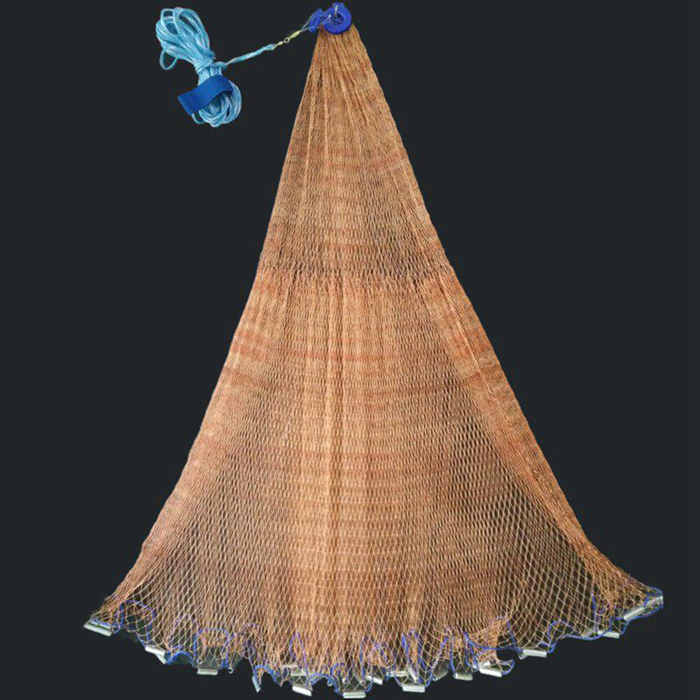 Heavy Duty Casting Net for Fishing - Easy Throw Hand Net with Durable Mesh and Extended Rope