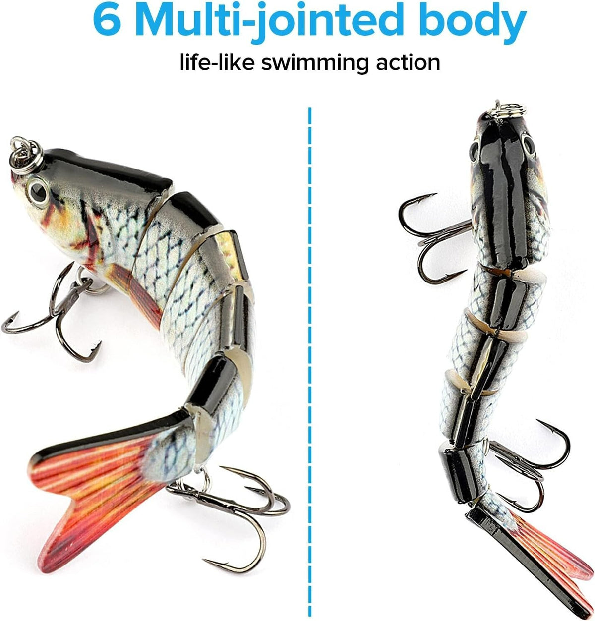 Multi-Section Pike Fishing Lures Set - Realistic Swimbaits for Freshwater & Saltwater