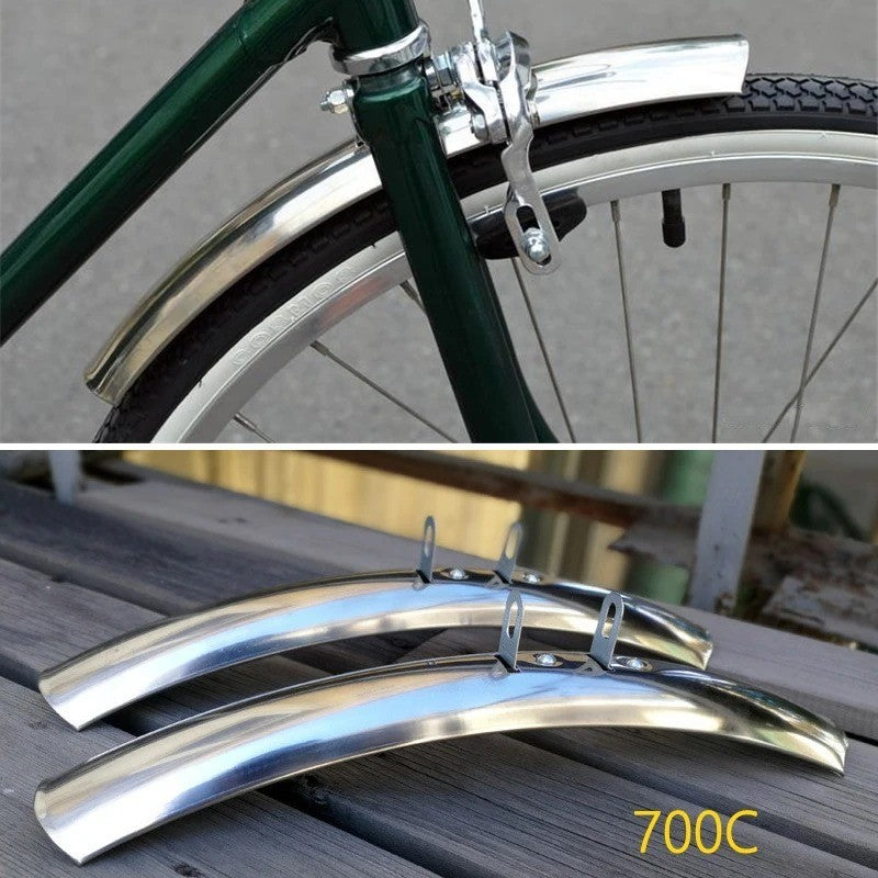 Stainless Steel Bike Fenders Set for 700C Road Bikes - Mudguard Protection
