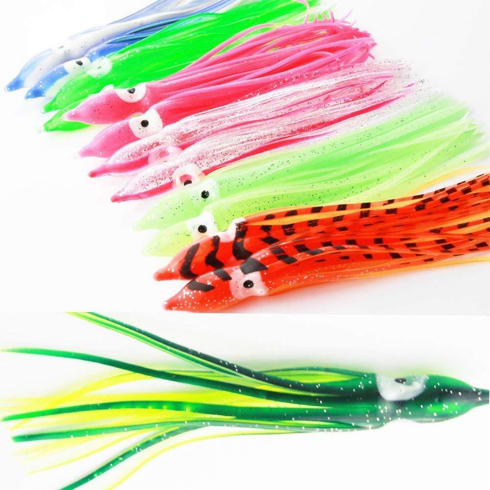 50PCS Soft Plastic Squid & Octopus Fishing Lures Set - Saltwater Trolling Baits