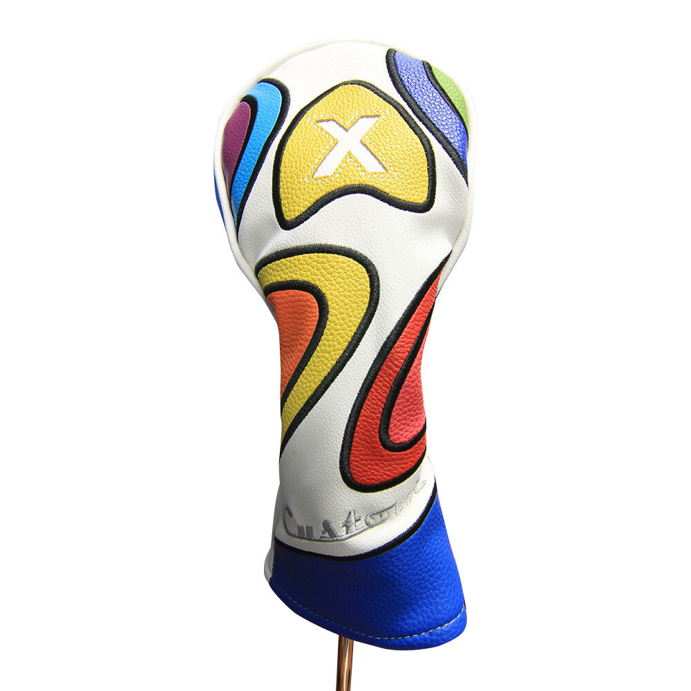 Majek Retro Golf Fairway Wood Headcover - Psychedelic Vintage Style
