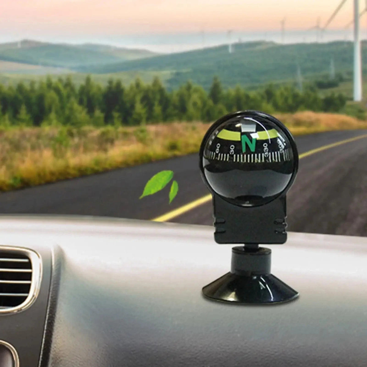 Car Dashboard Compass with Adjustable Ball Mount for Navigation and Outdoor Activities