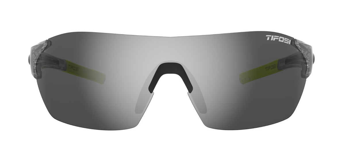 Tifosi Brixen Sports Sunglasses with 3 Interchangeable Lenses - Crystal Smoke Red Clear