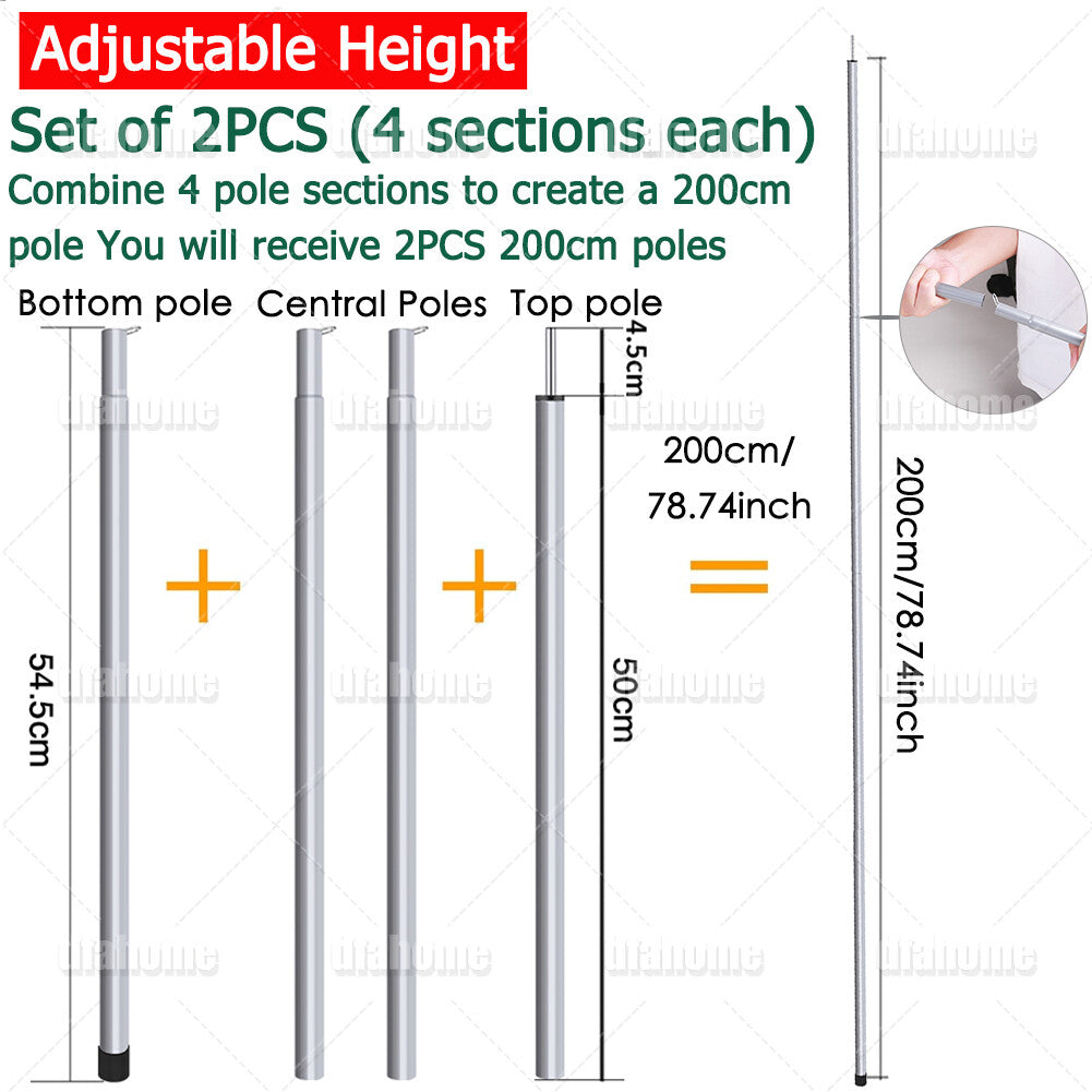 Adjustable Tent Poles Set - Telescopic Canopy Support for Camping & Hiking