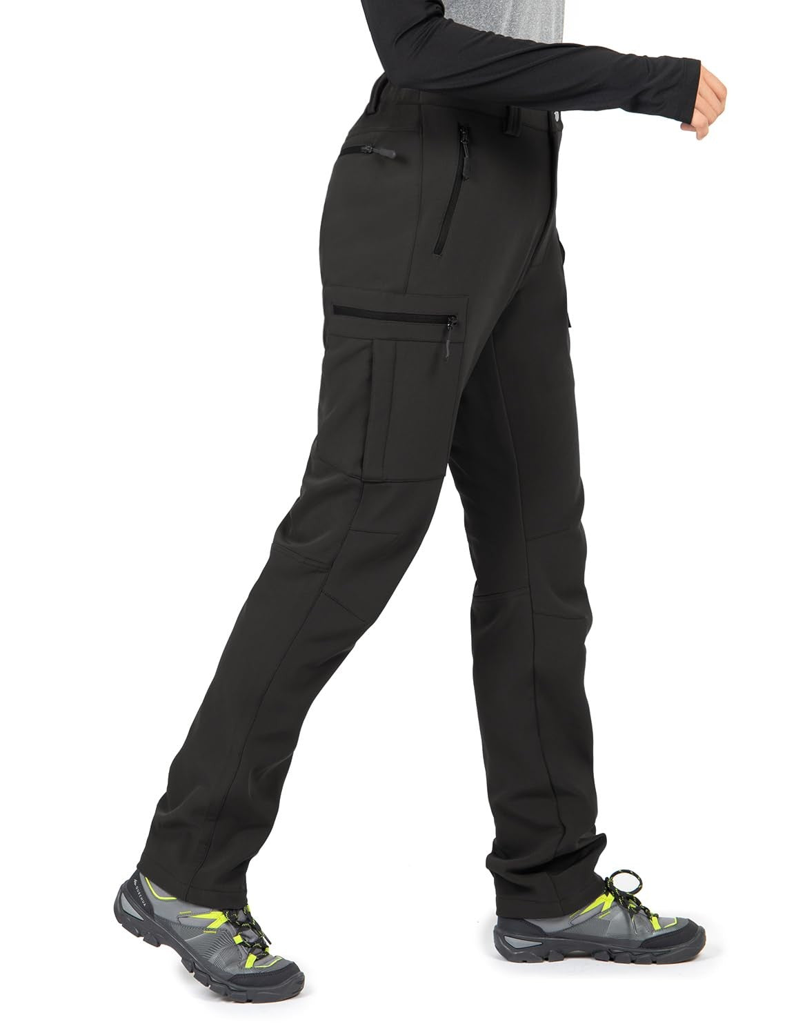 Water-Resistant Fleece-Lined Women's Hiking Pants - Size Medium