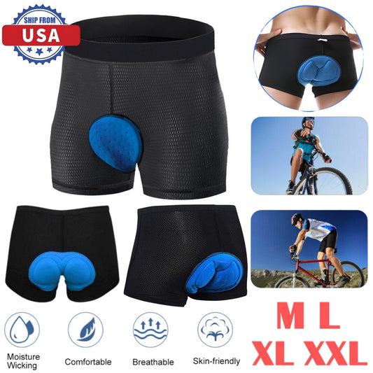 Unisex Padded Cycling Shorts with 3D Gel Cushion for Men Women - Bike Underwear