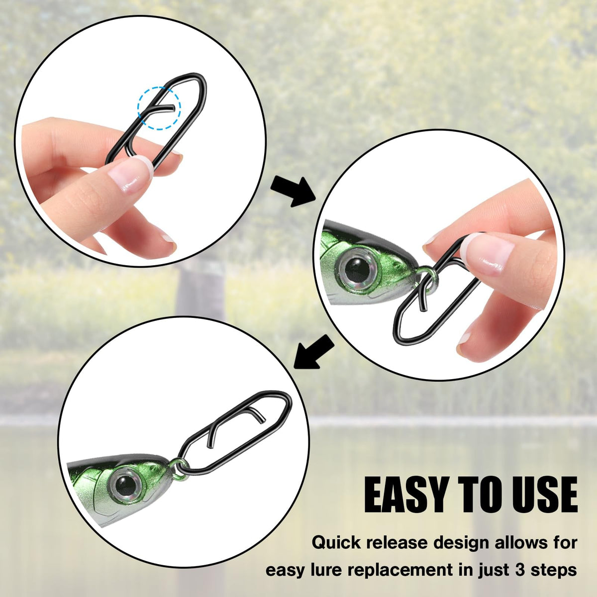 50 Pcs Small Stainless Steel Speed Clips for Fishing Lures - Quick Release Snaps
