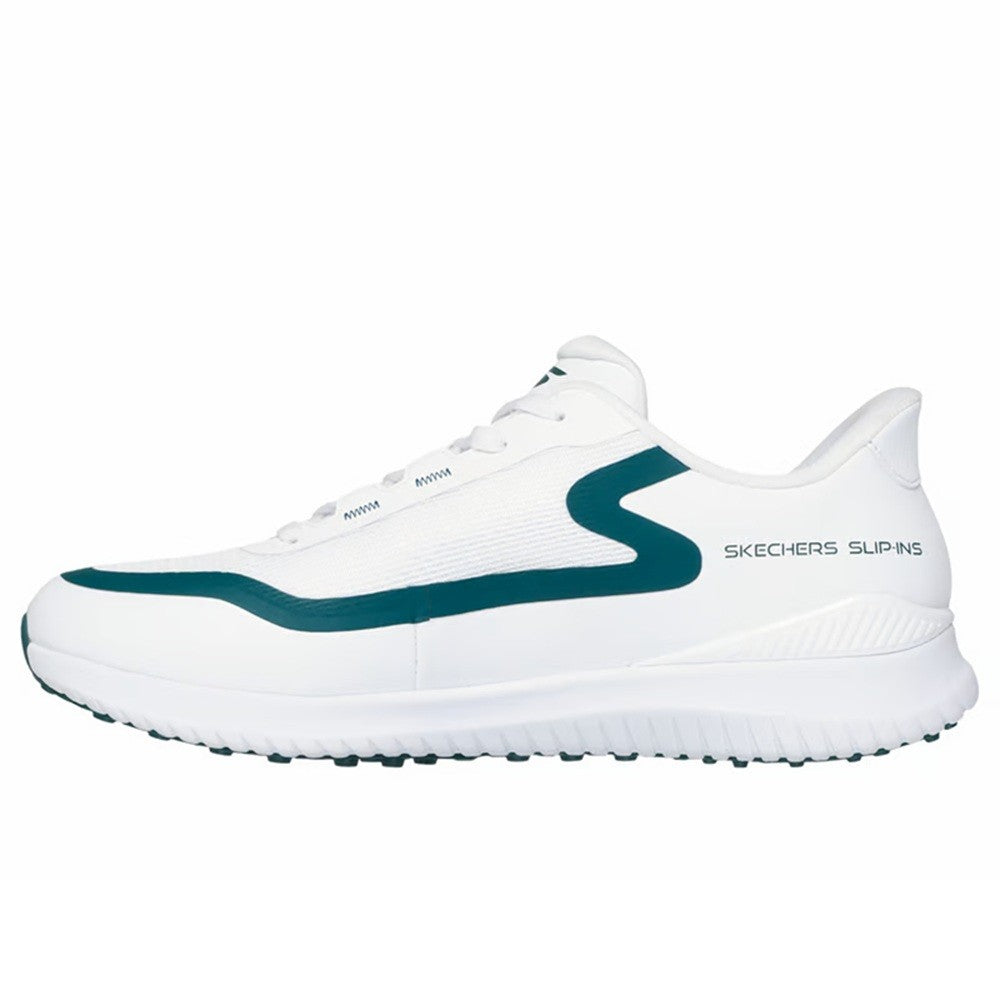 Men's Golf Shoes Spikeless Water-Resistant Breathable Slip-Ons - White Green