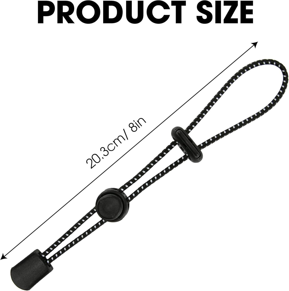 Adjustable Hiking Pole & Trekking Stick Bungee Straps 4 Pack