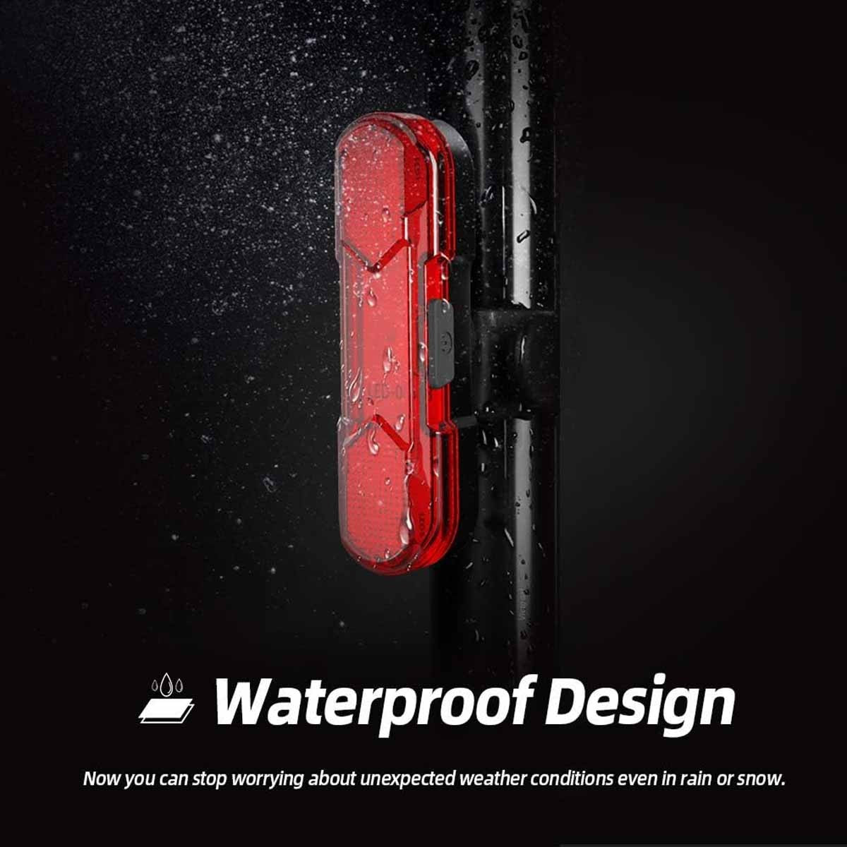 USB Rechargeable Bike Front and Rear LED Headlight Set - Waterproof Cycling Lights