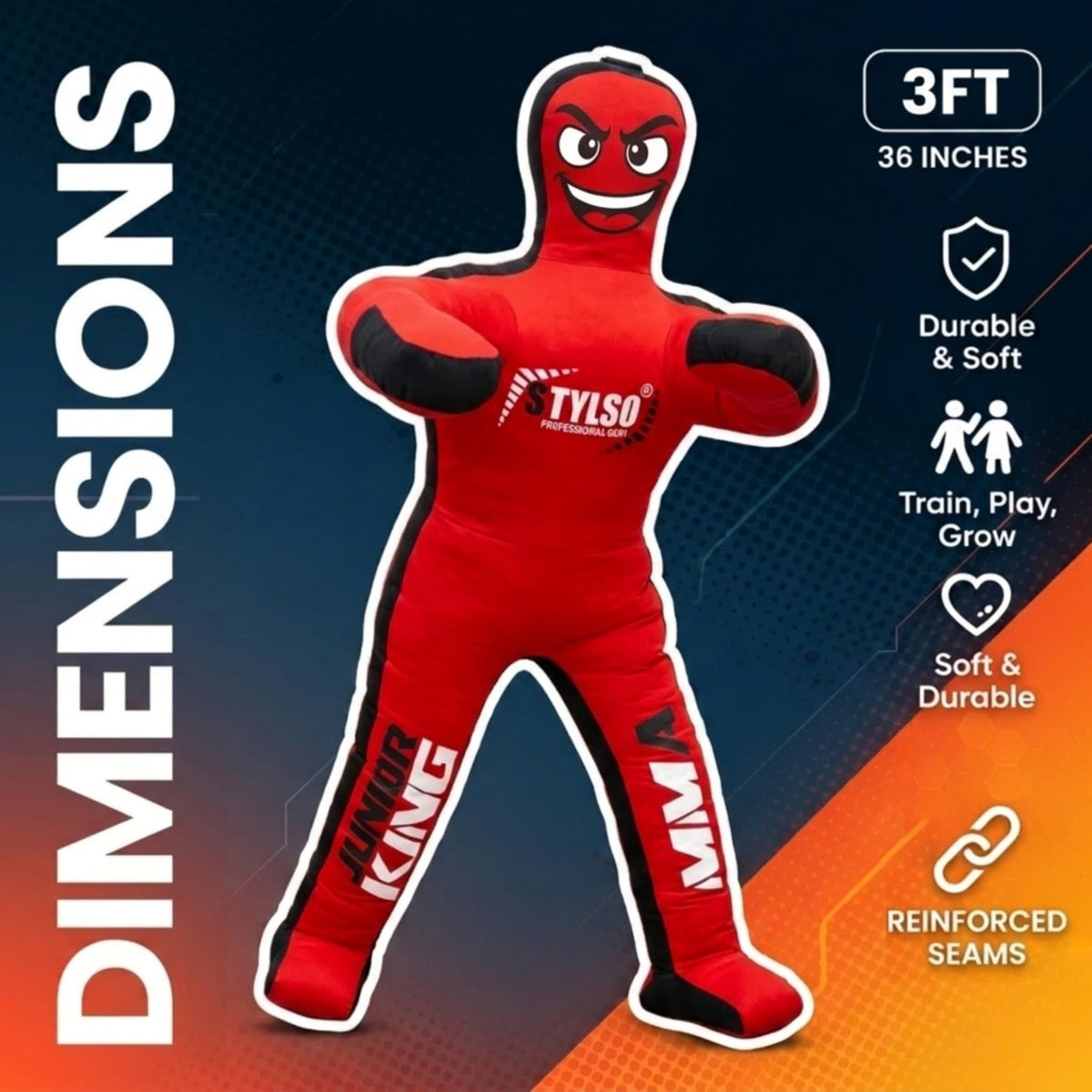 Kids Wrestling Dummy 3ft Unfilled Grappling Dummy for Martial Arts Training