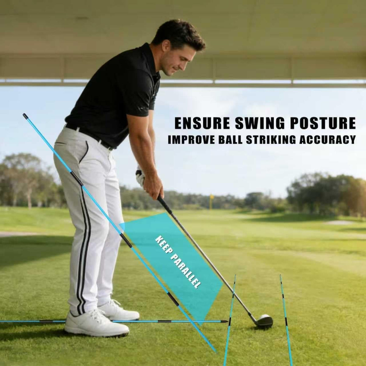 Golf Alignment Sticks Set - Improve Swing Accuracy & Posture Training Aids