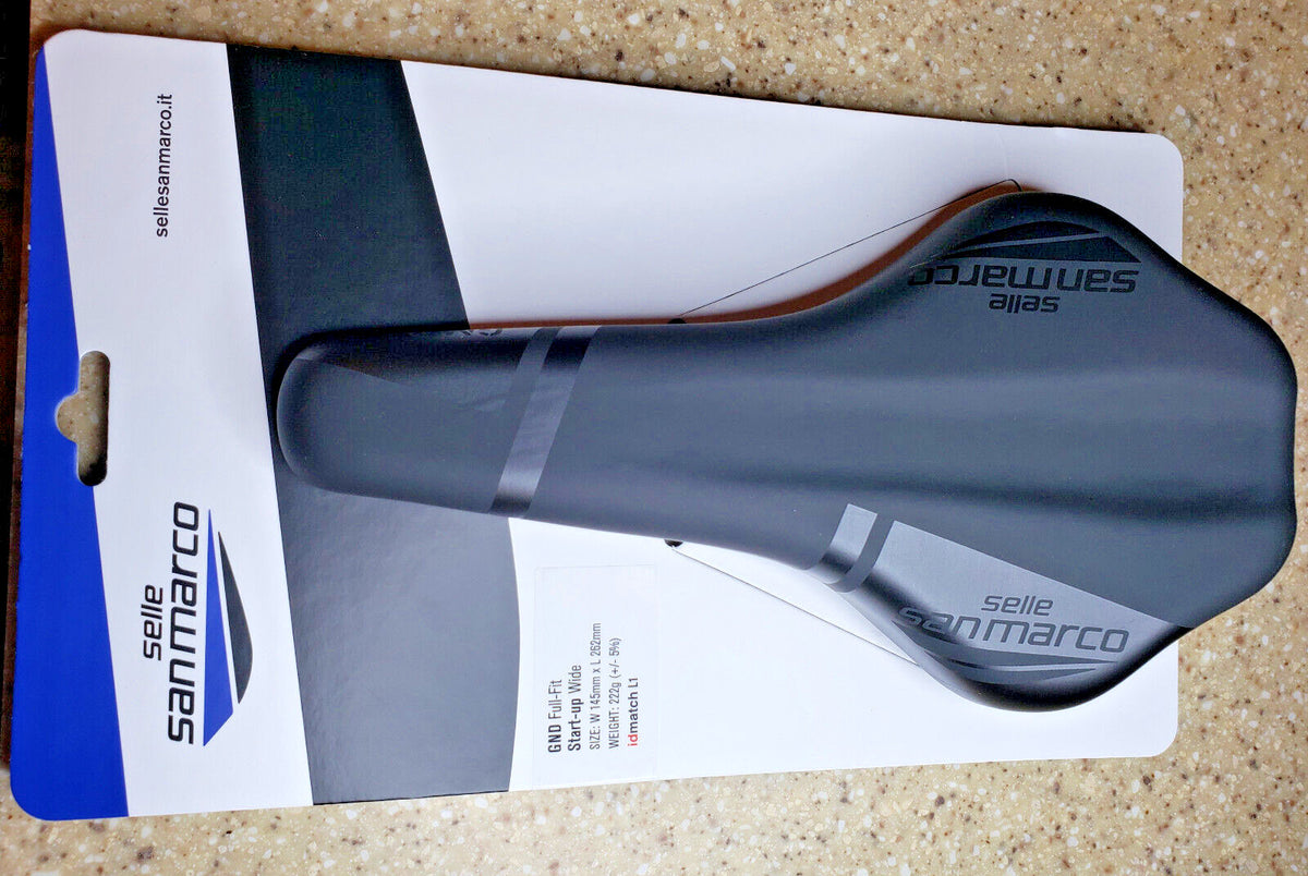 Wide Bicycle Saddle Black - Full Fit GND Model, 262mm x 145mm, 222g
