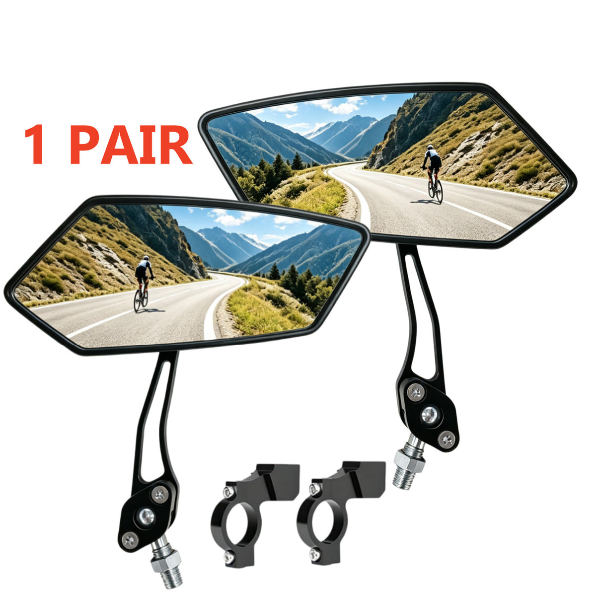 HD Bike Mirrors - 360° Adjustable Rear View Bicycle Handlebar Mirrors