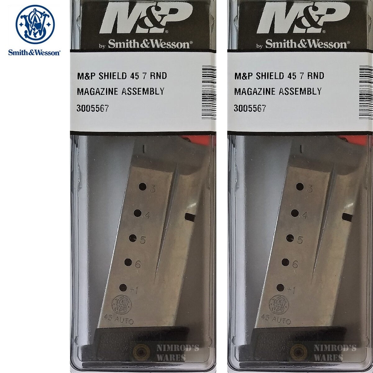 7-Round Stainless Steel Magazine for M&P45 Shield .45 ACP - Pack of 2