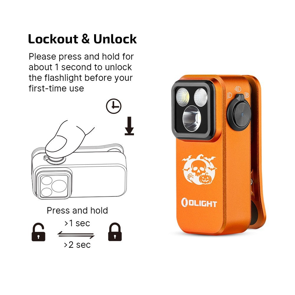 Olight Oclip Pro Clip-On Flashlight with 500 Lumens, Orange Edition