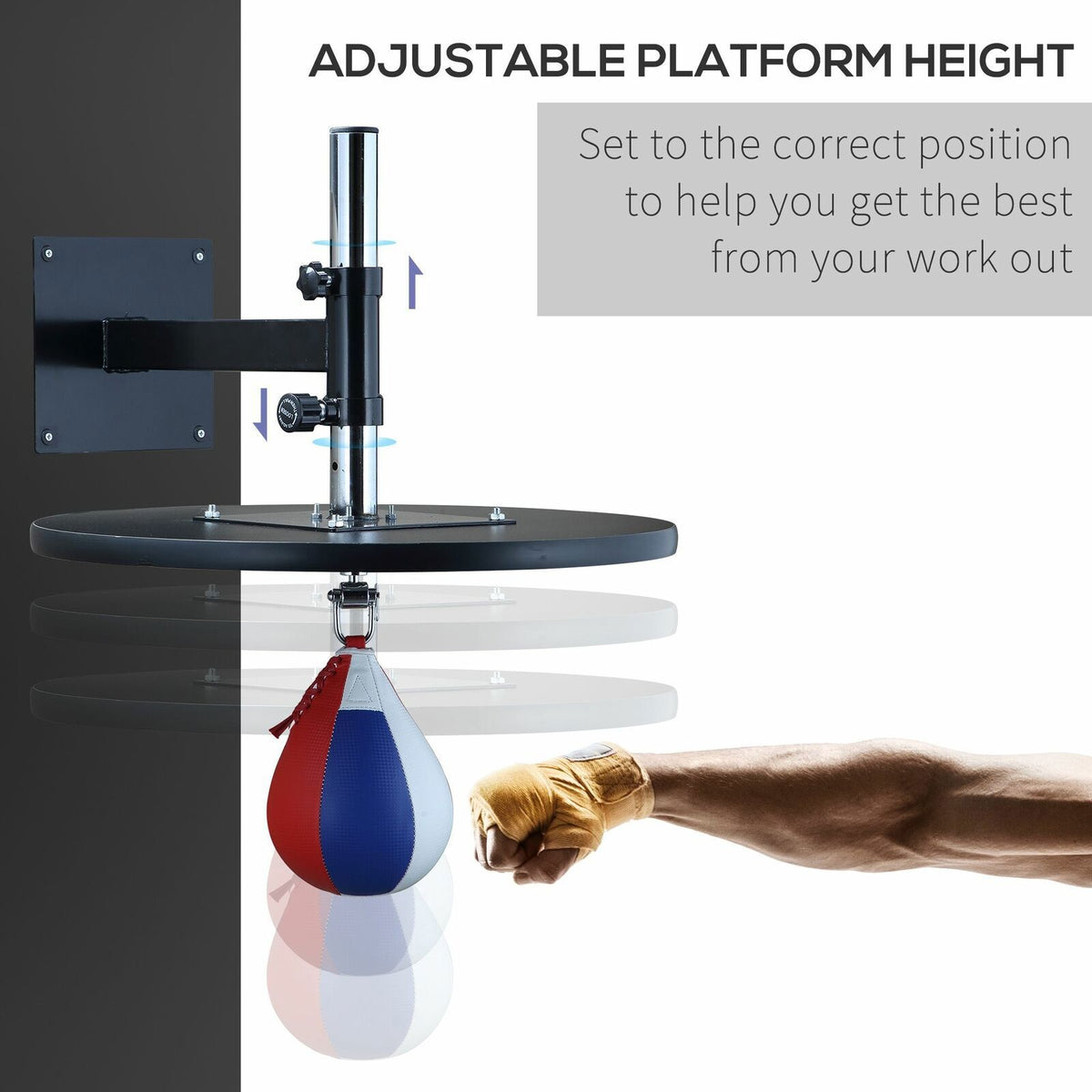 Adjustable Speed Bag for Boxing MMA Martial Arts Wall Mount Training Equipment