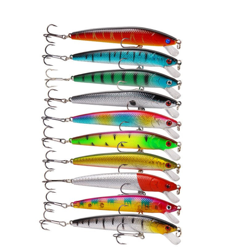 10pcs Artificial Fishing Crankbaits and Hooks Set - Minnow Baits Tackle Kit