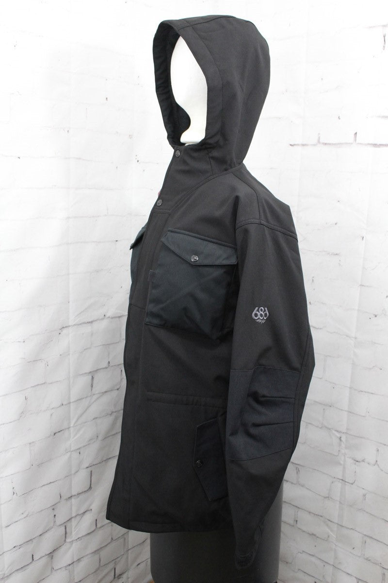 Men's Utility Softshell Jacket - Black, Waterproof & Breathable, Large
