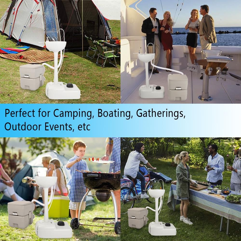 Portable Hand Wash Sink and 20L Camping Toilet for Outdoor Events
