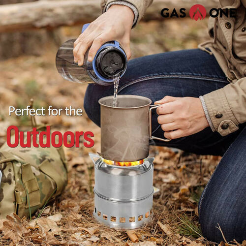 Portable Wood Burning Stove Stainless Steel Camping Stove Outdoor Cooking