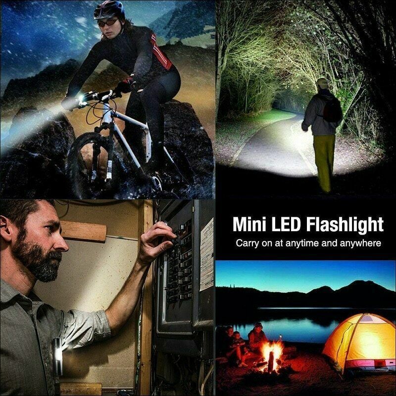 Rechargeable LED Tactical Flashlight 4 Pack with Zoomable Beam & 3 Modes