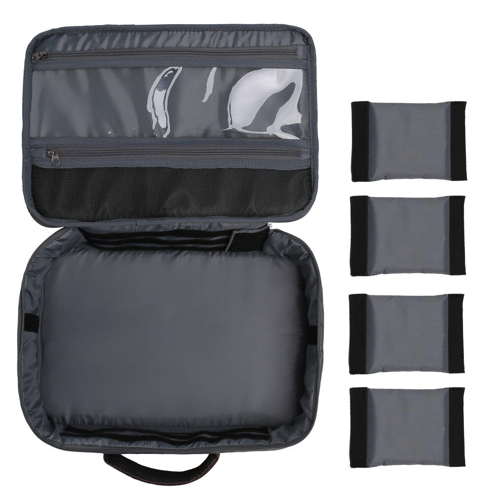 Fishing Reel Storage Case with Adjustable Compartments and Mesh Pockets