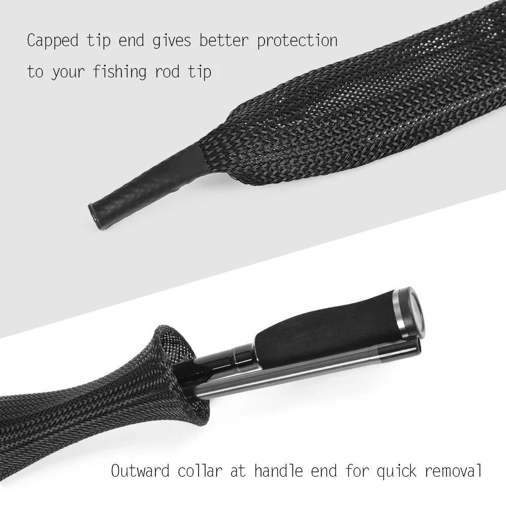 10PCS Fishing Rod Sleeve Mesh Covers - Protect Poles and Guides