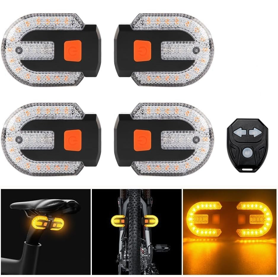 Wireless Bicycle Rear Light with Turn Signal Indicator for Night Riding