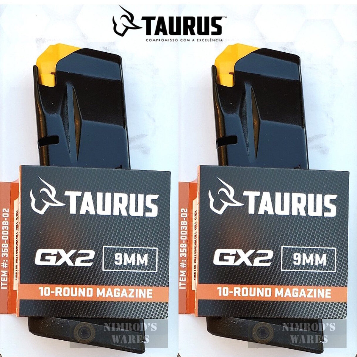9mm 10-Round Pistol Magazine - Taurus GX2 2-Pack - Black