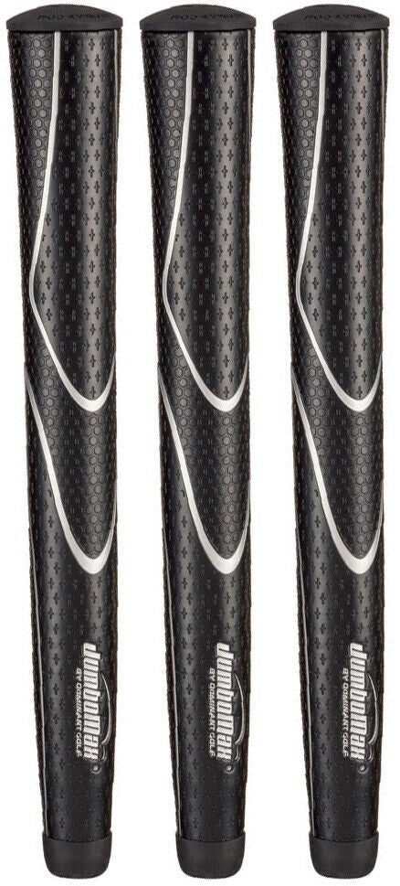 X-Small Oversize Golf Grip Set of 3 - Black & Silver, Soft & Tacky